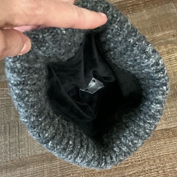 Bula Winter Knit Beanie OS Wool blend Lined Velvet Gray Black Brown Pom Pom - Picture 4 of 5